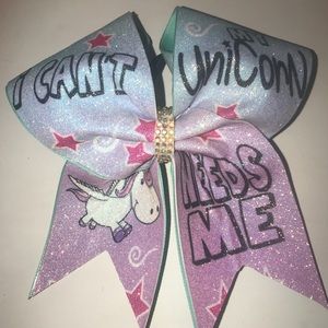 I can’t my unicorn needs me Cheer Bow